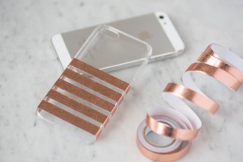 Trendy DIY Metallic Foil Striped Phone Case