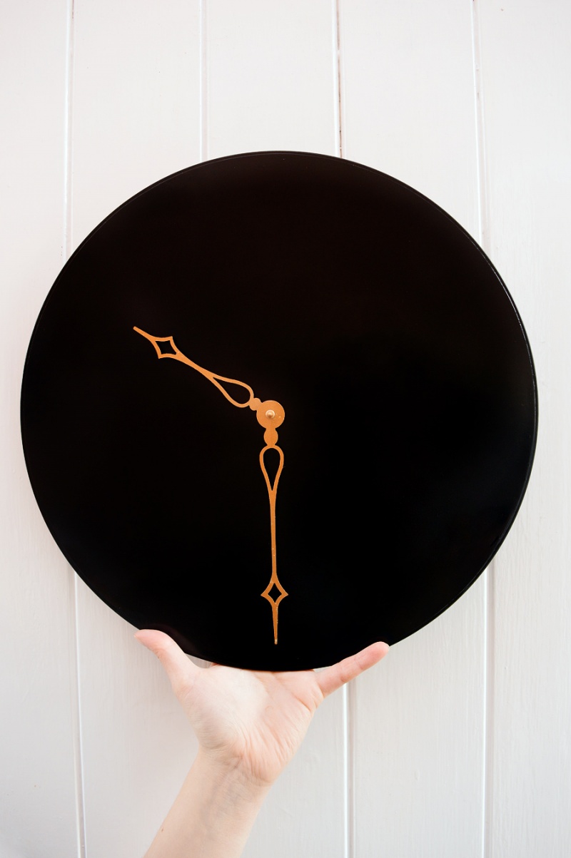 Picture Of diy minimal wall clock with copper hands  5