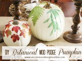 Diy Mod Podge Botanical Pumpkins