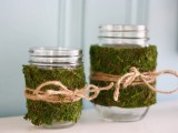 Diy Moss And Twine Wrapped Jars