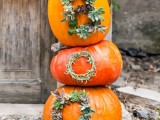 succulent worded pumpkins