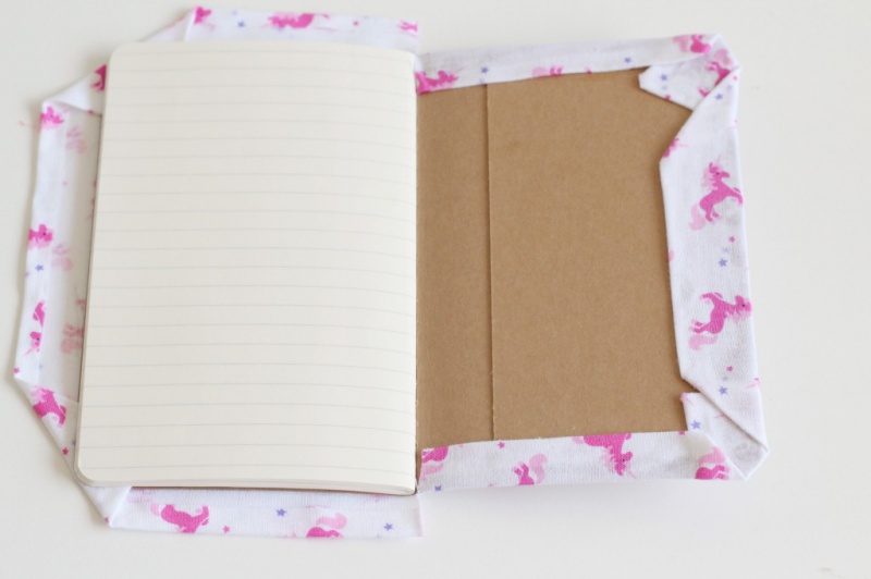 Diy no sew fabric covered notebook  4