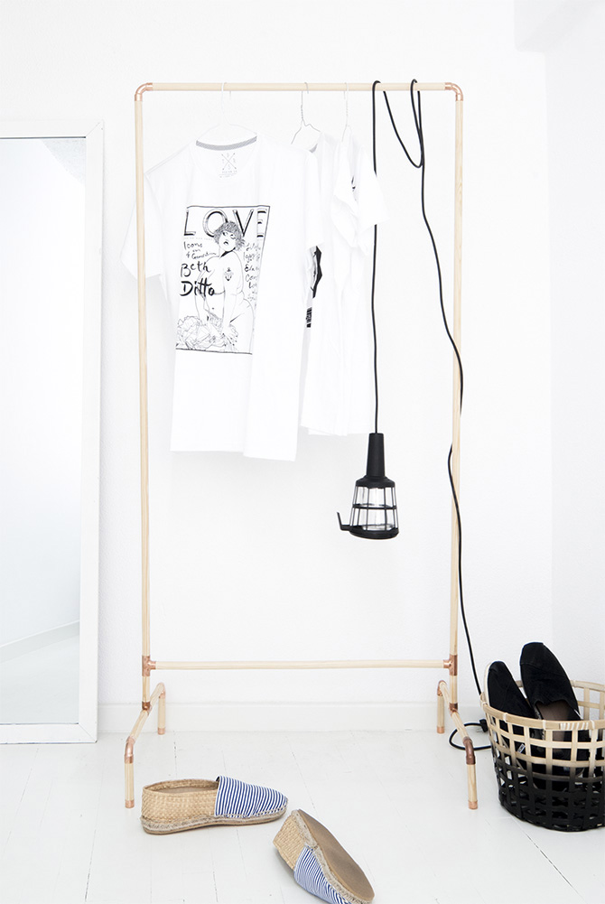 Picture Of diy nordic inspired wood and copper clothing rack  3