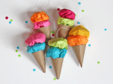 DIY Easy Paper Ice Cream Ornaments
