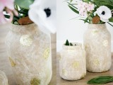 Diy Paper Mache Polka Dots Vases