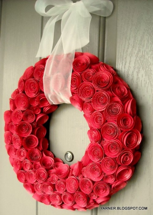 Diy Paper Rose Wreath