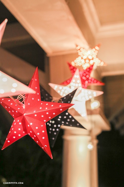 DIY Paper Star Lights Garland For The 4th Of July