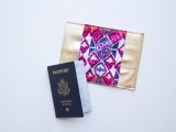 colorful leather passport holder