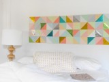 geometric patchwork wall art