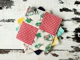 scrappy patchwork fabric coasters