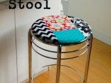 cheerful patchwork stools