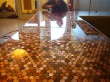 how to make a penny countertop
