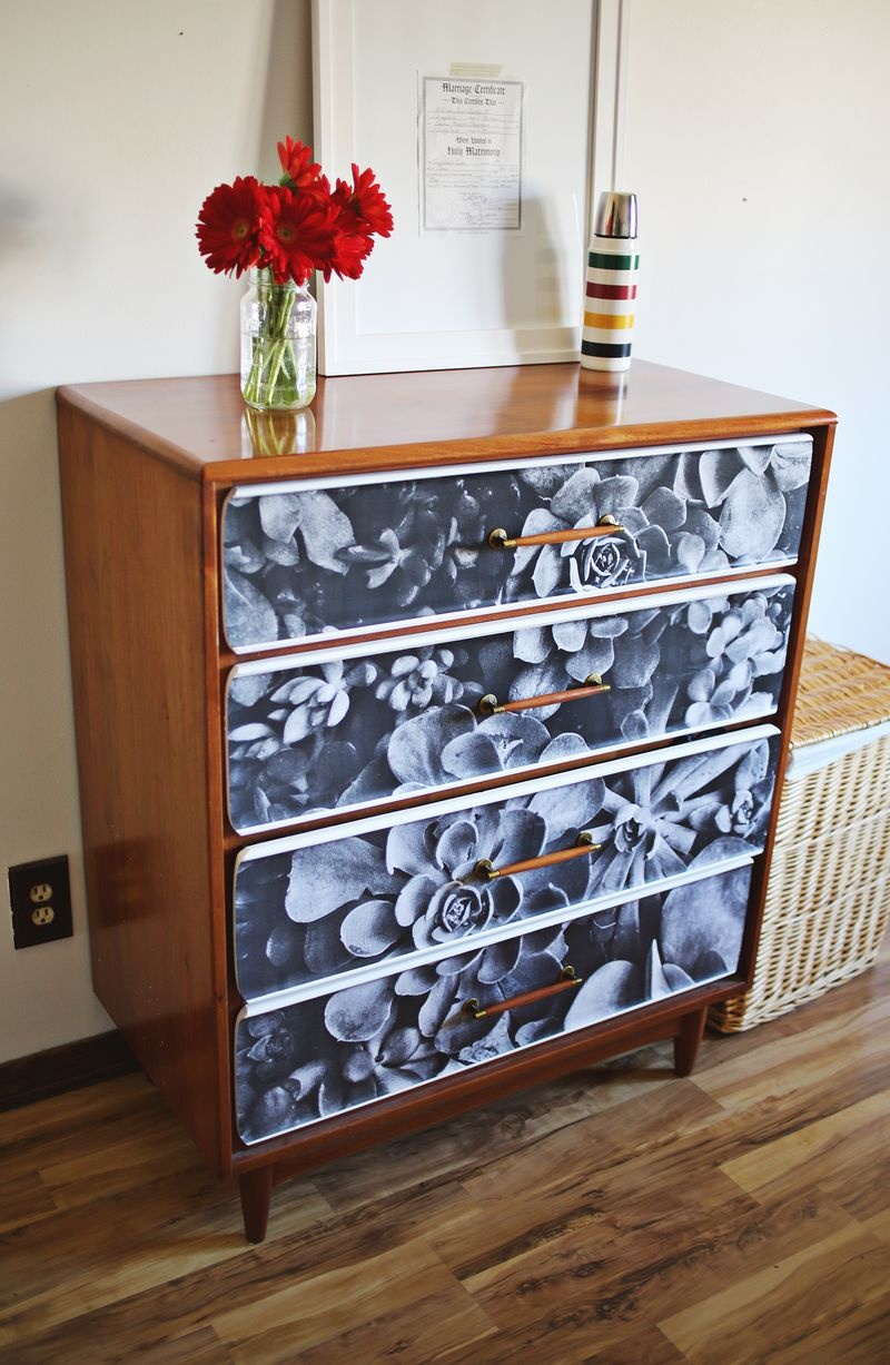 Picture Of diy photo decoupage renovation of an old sideboard  2