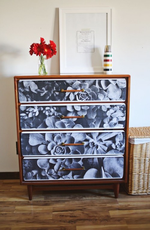 DIY Photo Decoupage Renovation Of An Old Sideboard