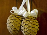 corrugated cardboard pinecone ornaments