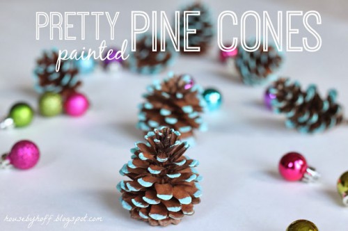 colorful pinecone ornaments (via housebyhoff)