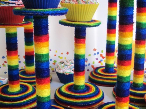 Diy Rainbow Colored Cupcake Stands