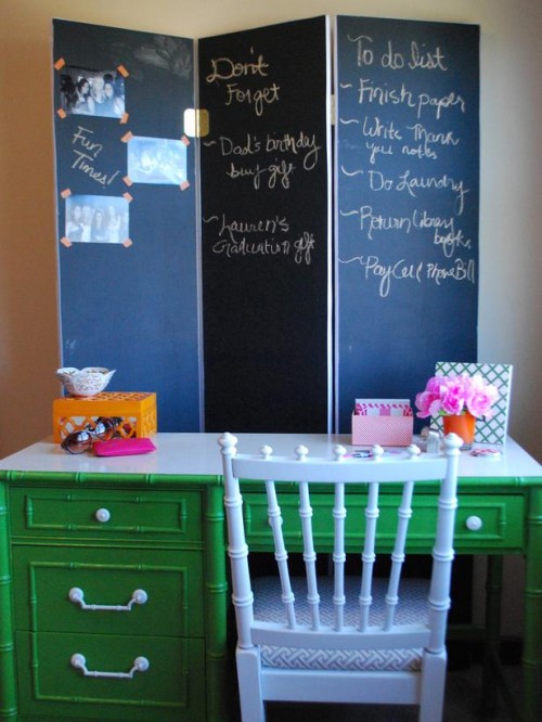 chalkboard room divider (via hgtv)