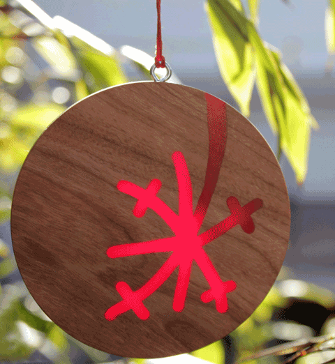 decorated wood slice ornaments