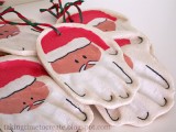handprint Santa ornaments of salt dough