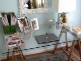 Diy Sawhorse Desk With Glass Top