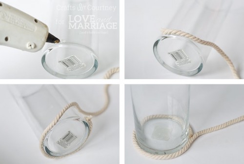 DIY Sea Inpired Vase Wrapped With Rope