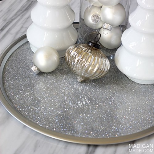 silver glitter tray (via madiganmade)