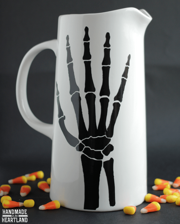 Diy Skeleton Hand Pitcher For Halloween