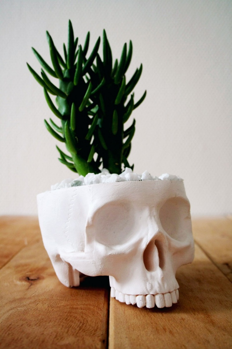 fun Halloween skull planter