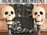 dollar store skull pedestals