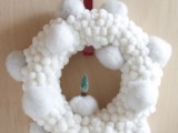 fluffy snowball wreath