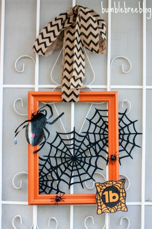 diy spider halloween wreath
