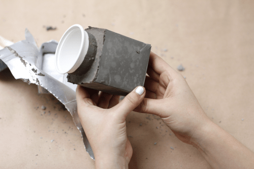 DIY Spray Painted Concrete Planters