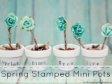 Diy Spring Decor Stamped Pots
