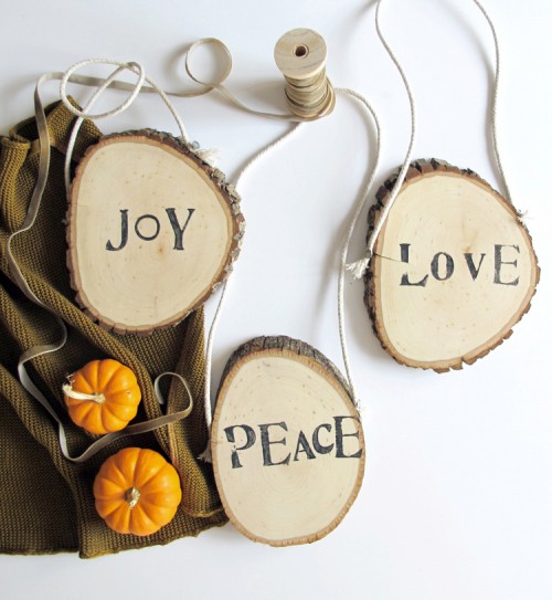 DIY Stamped Wood Christmas Ornaments