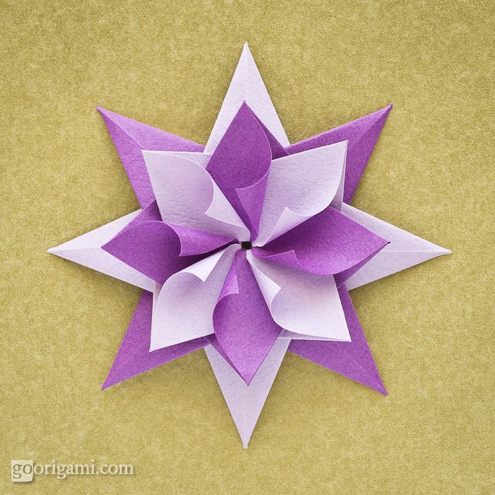 Colorful origami star