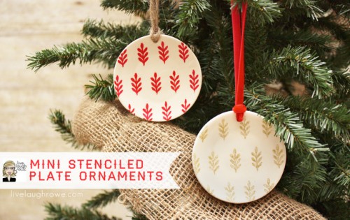 DIY Stenciled Plate Ornaments