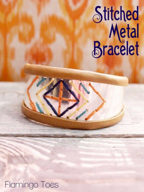 DIY Stitched Metal Bracelet
