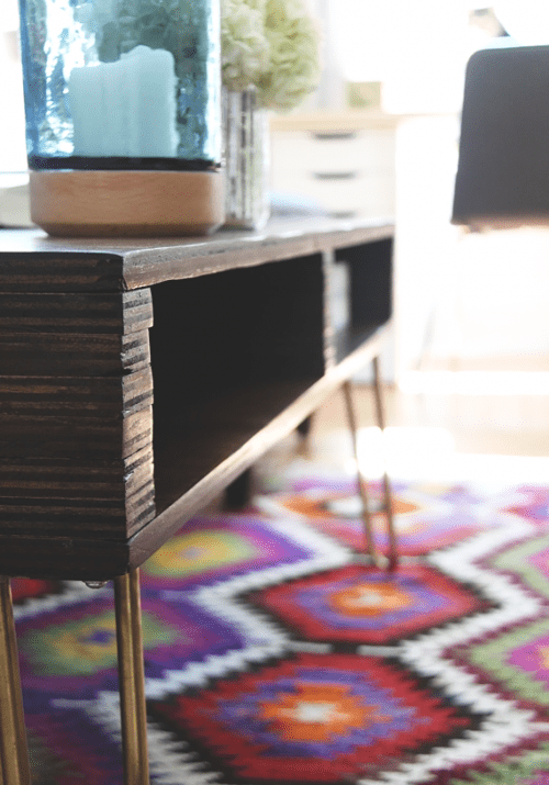 DIY Storage Coffee Table With Hairpin Legs