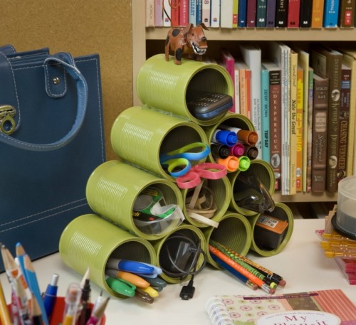 10 Ideas To Recycle Tin Cans As Handy Organizers