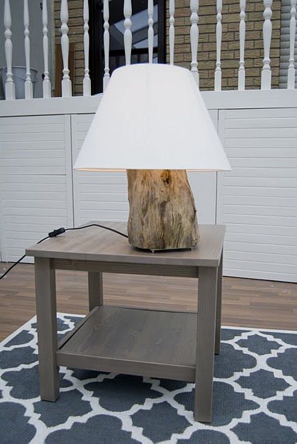 Diy Table Lamp Of Tree Stump