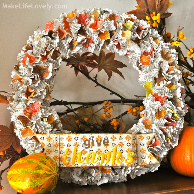 paper Thanksgiving wreath