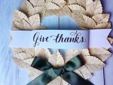 paper leaf Thanksgiving wreath