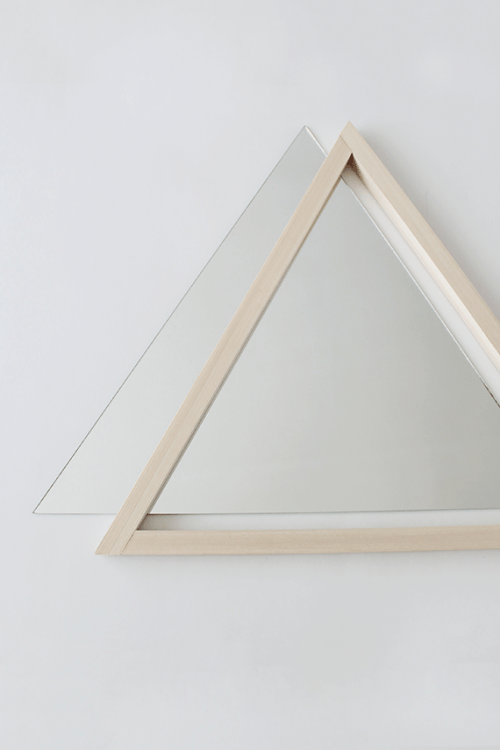 DIY Triangle Mirror With A Wooden Frame