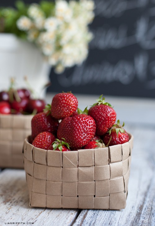 DIY Upcycled Grocery Bag Fruit Basket