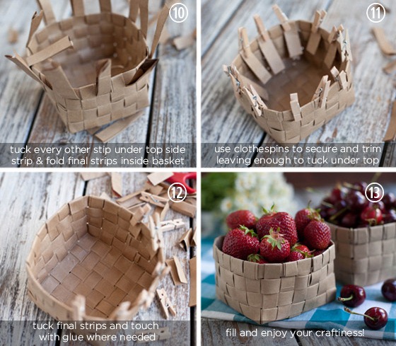 Diy Upcycled Grocery Bag Fruit Basket