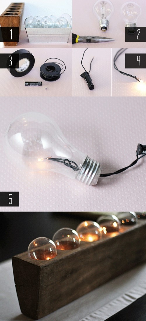 Diy Upcycled Light Bulb Centerpiece