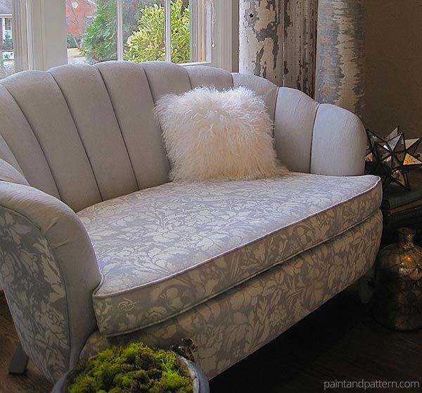 stenciled upholstered sofa (via paintandpattern)