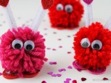 Diy Valentine Pom Pom Monsters