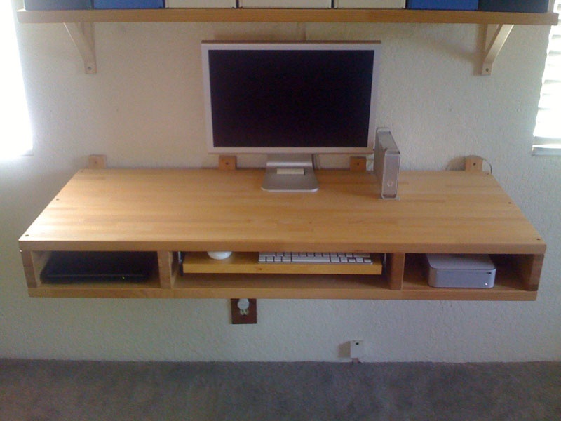 Diy Wall Mount Desk Of Two Countertops